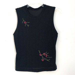 Tina Hagen Size L Sleeveless Top Black Fitted
